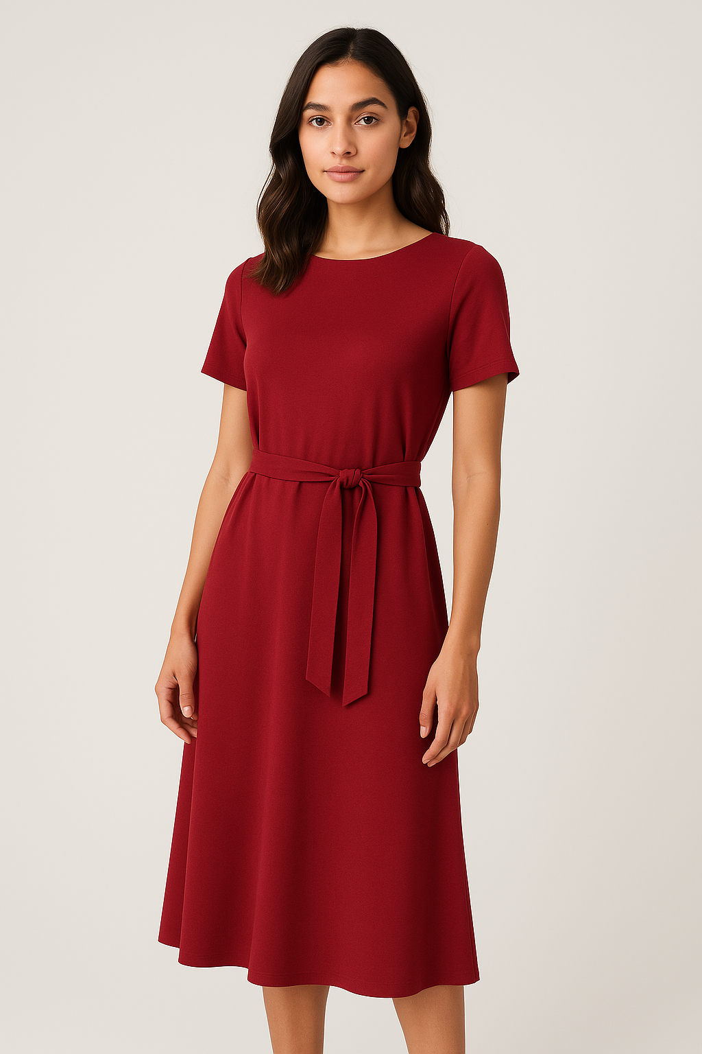 Aria | Belted Midi Dress